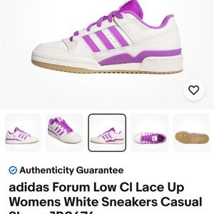 Adidas Forum Low Women's White and Purple Sneakers JR0474
